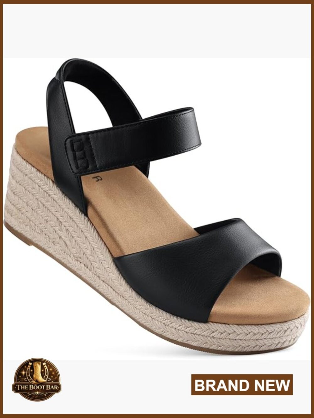 Wedge Sandals Espadrille Arch Support Memory Foam Cushioned Low Heel Hook Loop